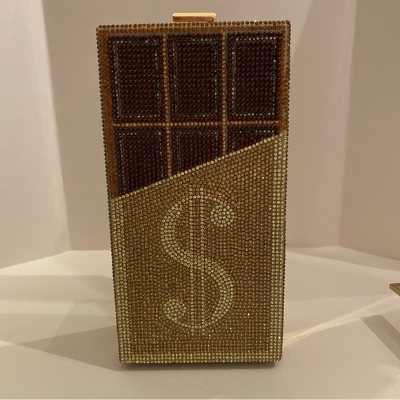 Vegan Dollar Sign Rhinestone Clutch NWT - Picture 4 of 10